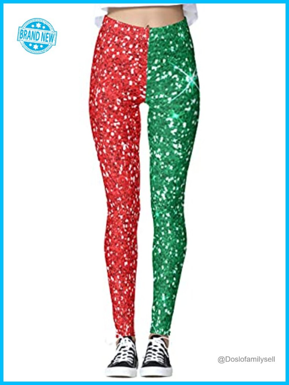 Ugly Christmas Xmas Leggings Funny Costume Tights High Rise